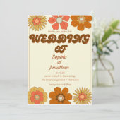 retro vintage trendy trouwkaart kaart (Staand voorkant)