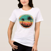 Retro Vintage Tropisch Paradijs Tri-Blend Shirt (Voorkant)