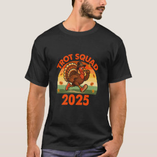 Retro Vintage Trot Squad Thanksgiving Pilgrim Turk T-shirt