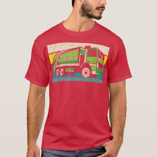 Retro Vintage Trots Garbage Vuilniswagen Bestuurde T-shirt