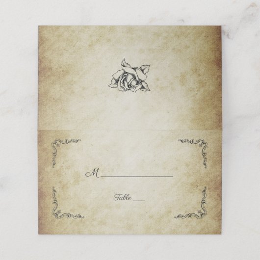 Retro vintage trouwplaats kaart plaatskaartje (Buitenkant ongevouwen)