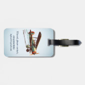 Retro Vintage Tweedekker Personalized Bagagelabel (Achterkant horizontaal)