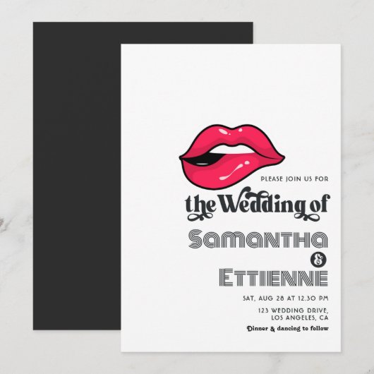 Retro Vintage Typografie Pop Art Bruiloft Kaart (Voorkant / Achterkant)