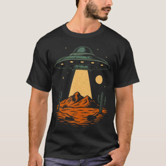 Retro Vintage Ufo Woestijnontvoering Buitenaardse T-shirt