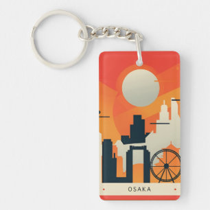 Retro vintage vakantie souvenir Osaka Japan Sleutelhanger