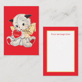 retro vintage valentijnscat toevoegen bericht notitiekaartje