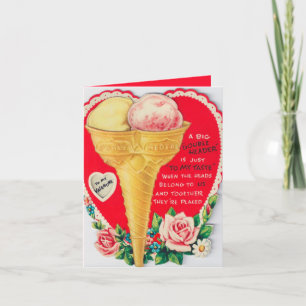 retro vintage Valentijnsdag ijs voeg sentiment toe Feestdagen Kaart