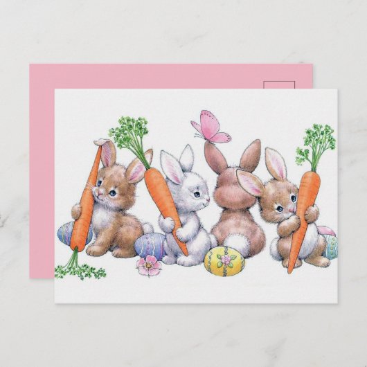 Retro vintage Valentijnsdag Paas hase Feestdagen (Voorkant / Achterkant)