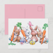 Retro vintage valentijnsdag paashaas vakantie feestdagenkaart (Voorkant / Achterkant)