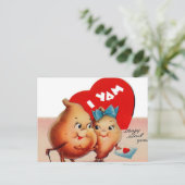 retro vintage Valentijnsdag yams Feestdagenkaart (Staand voorkant)