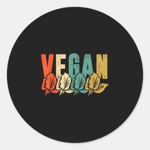 Retro vintage vegan vegetarische levensstijl vegan ronde sticker