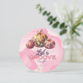 Retro Vintage Verjaardag Thema, Disco Bal Pompoen Kaart (Staand voorkant)