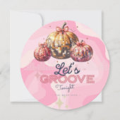 Retro Vintage Verjaardag Thema, Disco Bal Pompoen Kaart (Voorkant)