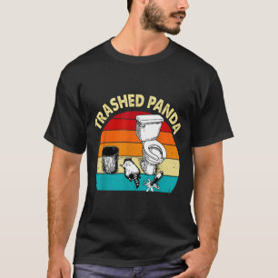 Retro Vintage Vernielde Panda Grappige Dronken Was T-shirt