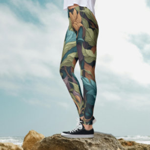 Retro Vintage Victoriaanse William Morris Kunstpat Leggings