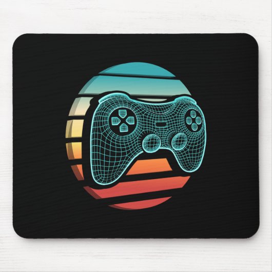 Retro Vintage Videogame Controller Gamer Zonsonder Muismat (Voorkant)