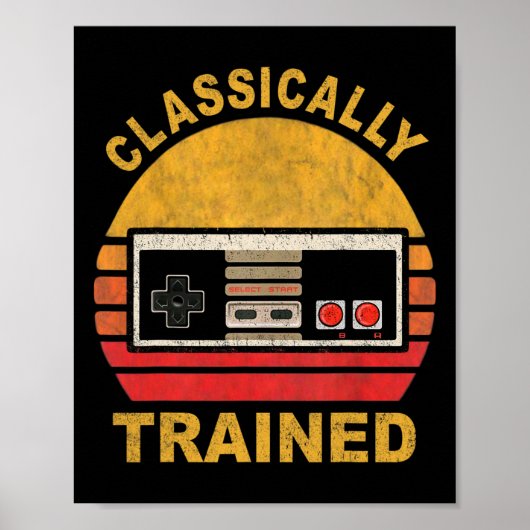 Retro Vintage Videogame met Afstand 2 Poster (Voorkant)