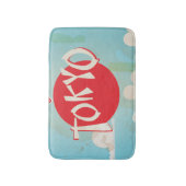 Retro Vintage Vlieg naar Tokio Reisposter Badmat (Voorkant Verticaal)