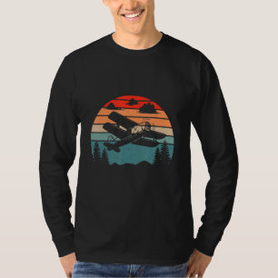 Retro Vintage Vliegtuig Piloot Luchtvaart Vliegtui T-shirt
