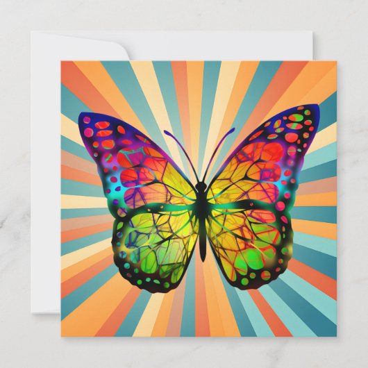 RETRO VINTAGE VLINDER ABSTRACT KAART (Voorkant)