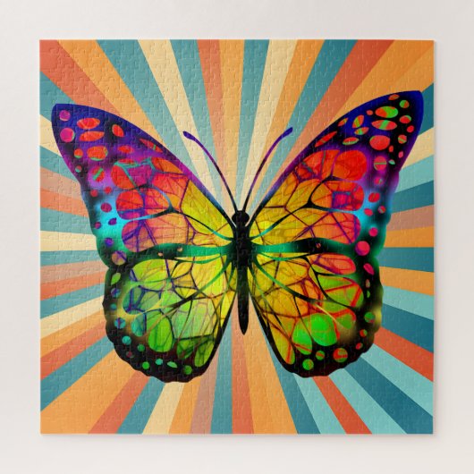 RETRO VINTAGE VLINDER ABSTRACT LEGPUZZEL (Verticaal)