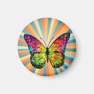 RETRO VINTAGE VLINDER ABSTRACT MAGNEET