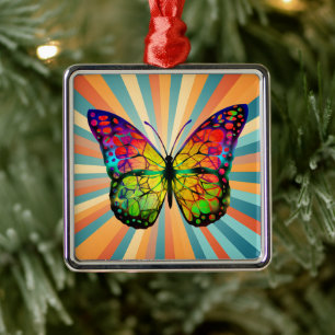 RETRO VINTAGE VLINDER ABSTRACT METALEN ORNAMENT