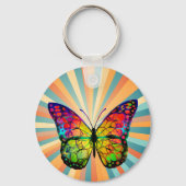 RETRO VINTAGE VLINDER ABSTRACT SLEUTELHANGER (Voorkant)
