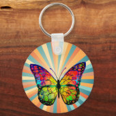 RETRO VINTAGE VLINDER ABSTRACT SLEUTELHANGER (Voorkant)