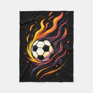 Retro Vintage Voetbal Voetbal Vlammen Sport Byll  Fleece Deken
