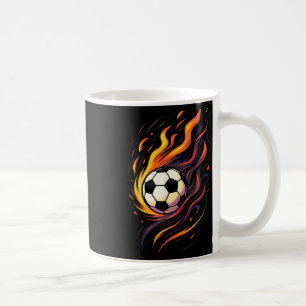 Retro Vintage Voetbal Voetbal Vlammen Sport Ll Koffiemok