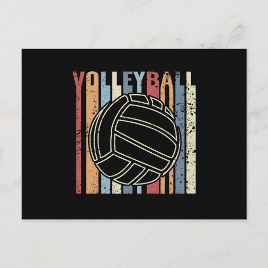 Retro Vintage Volleybal Briefkaart (Voorkant)