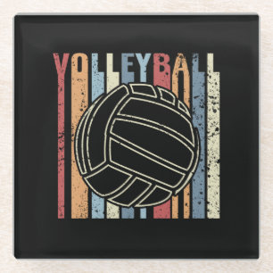 Retro Vintage Volleybal Glazen Onderzetter