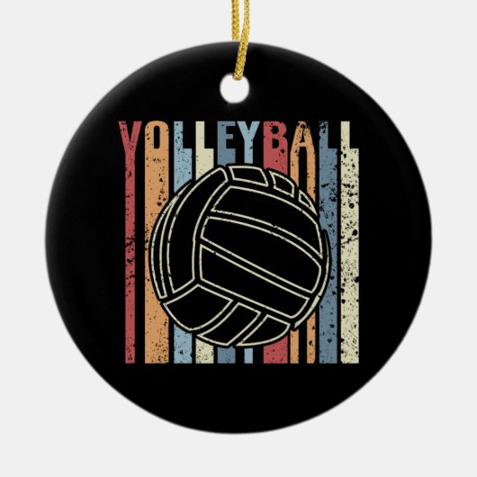 Retro Vintage Volleybal Keramisch Ornament (Voorkant)