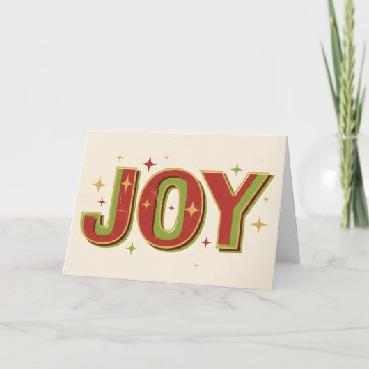 Retro Vintage Vreugde Kerstmis Feestdagen Kaart (Voorkant)