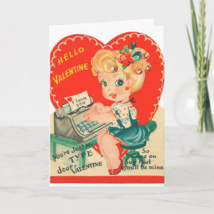 Retro Vintage vrouw voeg berichtkaart toe Feestdagen Kaart