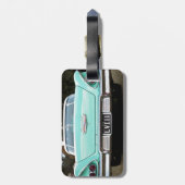 Retro vintage-wagen bagagelabel (Achterkant verticaal)