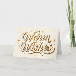 Retro Vintage Warm Wishes Christmas Feestdagen Kaart