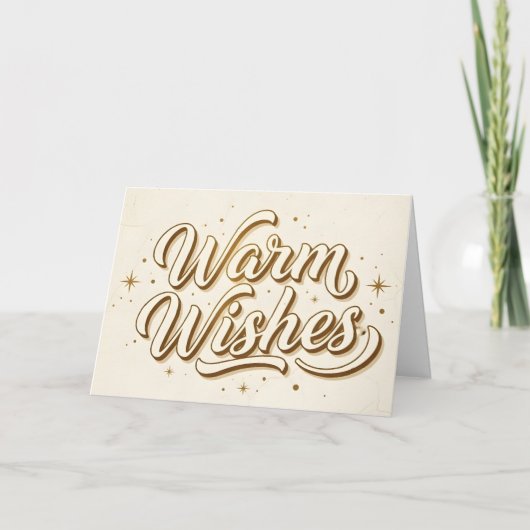 Retro Vintage Warm Wishes Christmas Feestdagen Kaart (Voorkant)