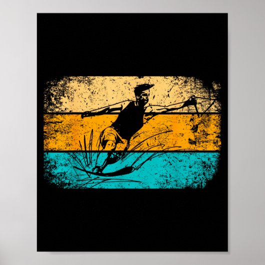 Retro vintage waterskiën poster (Voorkant)