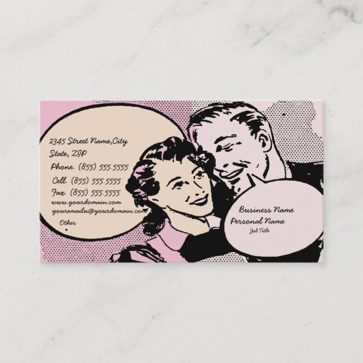 Retro Vintage Wedding Business Visitekaartje (Voorkant)