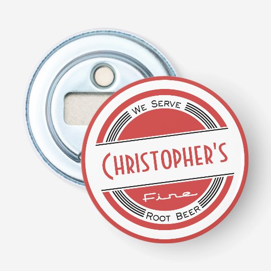 Retro Vintage Wedding Favoriet Button Flesopener (Voorkant)