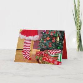 Retro Vintage Wenskaart van Kerstmis van de Feestdagen Kaart