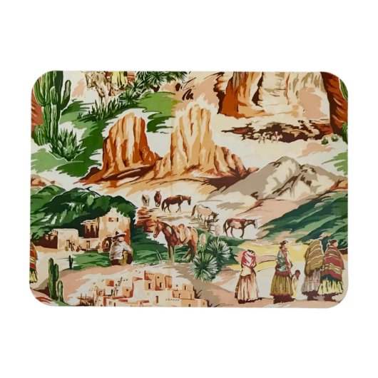 Retro Vintage Western Landschapsfoto Magneet (Horizontaal)