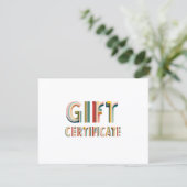 Retro Vintage Witte Cadeaubon (Staand voorkant)