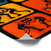 Retro Vintage Wrestling Silhouette Wrestler Men Wo Poster (Hoek)