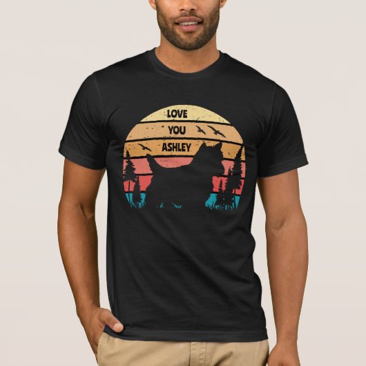 Retro Vintage Yorkshireterriër Hond T-shirt (Voorkant)