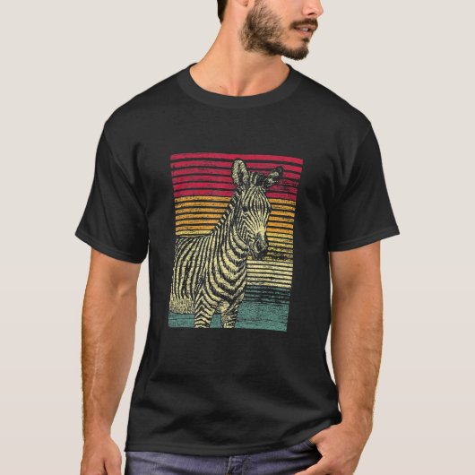Retro Vintage Zebra Classic T-shirt (Voorkant)