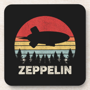 Retro Vintage Zeppelin T-shirt Luchtvaartuig Lucht Bier Onderzetter