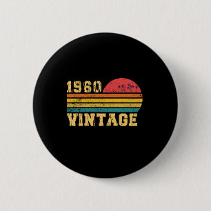 Retro Vintage Zonsondergang 1960 Verjaardag Ronde Button 5,7 Cm